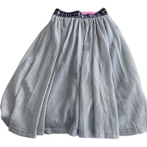 Billieblush Girls Silver Metallic Lame Pleated Designer Skirt  size 10 - Picture 1 of 9