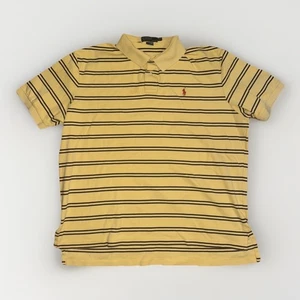 Polo Ralph Lauren Striped Polo Shirt Yellow Navy XXL 26x27 Classic Fit Pony Logo - Picture 1 of 4