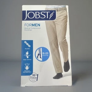 NEW In Box- Jobst for Men Knee High CT 15-20mmHg Black Compression Socks Small - Picture 1 of 5