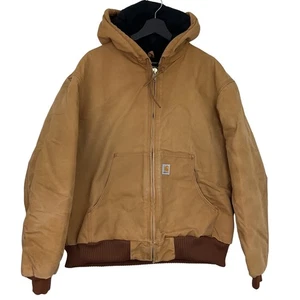Carhartt Y2K Brown Jacket Large Distressed Quilt Lined Duck Chore Workwear Coat - Bild 1 von 11