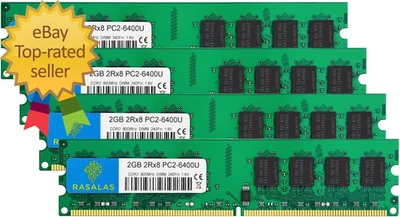 DDR2 8GB  6400 Kit    DIMM 2GB RAM 2RX8 1.8V CL6 Non Ecc Unbuffered Desktop RAM - Image 1 of 4