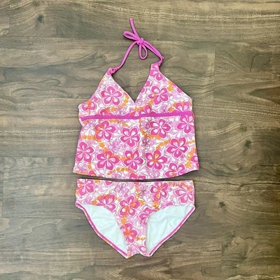 Купальник бикини женский Xhilaration 2 штуки тропический цветочный розовый размер XL (14-16) - Изображение 1 из 4