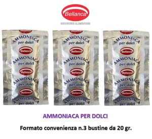 AMMONIACA PER DOLCI BELLANCA BOX RISPARMIO 3X20G IDEALE PER BISCOTTI BUCCELLATI - Picture 1 of 3
