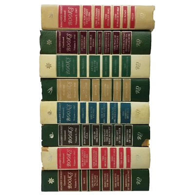 Readers Digest Condensed Books Decorative Christmas Colors Lot Red Green Staging Foto 1 de 4