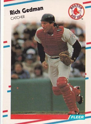 1988 Fleer #353 Rich Gedman MLB Boston Red Sox + (Yes 4 Free Mystery Cards) - Image 1 of 2