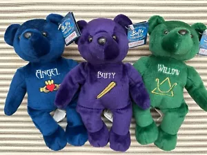 Buffy the Vampire Slayer BtVS Inkworks Beanie Bears 3 Buffy Angel Willow ~ NWT - Picture 1 of 2