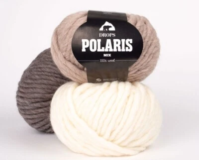 Super Bulky yarn Drops POLARIS 100% Wool NATURAL Colors 5+ - Image 1 of 4
