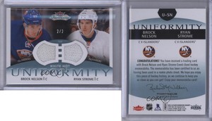 2013 Fleer Showcase White Hot Strap /2 Brock Nelson Ryan Strome #U-SN Rookie RC