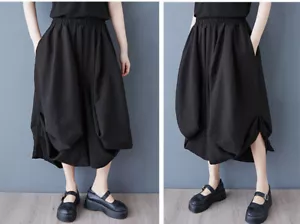 2025 Womens Casual Pants Baggy Casual Wide Leg Loose Trousers Pants Pantskirt - Picture 1 of 6