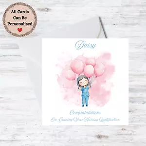 Personalised Female Nurse Card - Qualifying Congratulations Customisable Name - Picture 1 of 1
