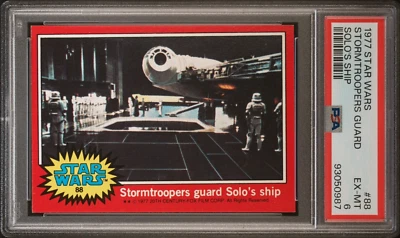 PSA 6 1977 Topps Star Wars #88 Stromtroopers guard Solo's ship Pop11 - Image 1 of 2