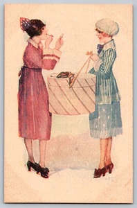 Art Nouveau Postcard Nos Jolies Midinettes Jean Tam Paris Fashion Illustration - Picture 1 of 4