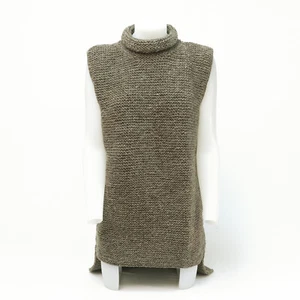 Pullover Wollkleid Wolle braun kurzes ärmellos kleid (s,m,l) Nepal Geschenk - Picture 1 of 4