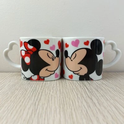 LOVE Cups Mickey & Minnie Mouse Mini Mug Heart Handle Tokyo Disney Resort Japan - image 1 of 4