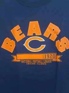 Chicago Bears Large Mens Blue Graphic Logo Short Sleeve Tshirt NFL Older Style - Picture 1 of 12