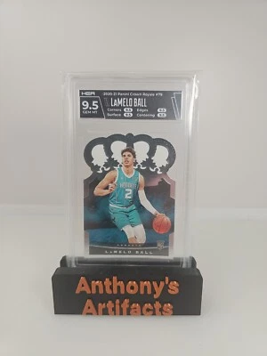 2020-21 Crown Royale LaMelo Ball Rookie RC #79 HGA 9.5 Gem Mint Hornets - Image 1 of 4