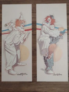 Vintage Chuck Oberstein Clown Drucke 1987 2er Set ca. 11"x 28" - Bild 1 von 5