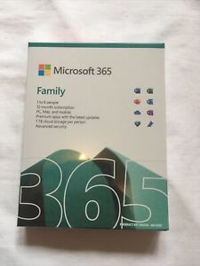 Microsoft Office 365 Family Word Excel Outlook 6 Users 1 Year Windows PC Mac