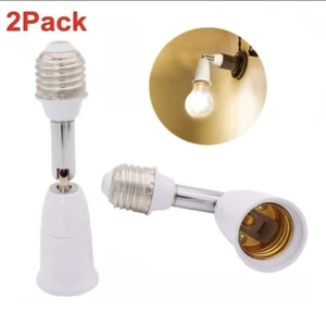 2 Pack E26/E27 Light Socket Extender 4.5 Inch Extension Adjustable Vertical 90° - Picture 1 of 7