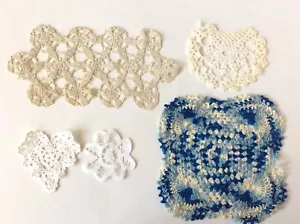 Lote Vintage Hecho a Mano Doilies And An Aplique - Lote de 5 - Imagen 1 de 6
