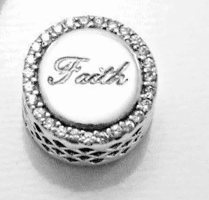Authentic Pandora Charm Sterling Silver Faith Cross Charm - Picture 1 of 2