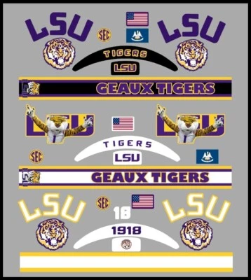FULL SIZE LSU Tigers Helmet Alternate Decals - 3 designs to choose from - Image 1 of 2
