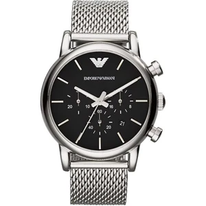 ARMANI MENS CHRONOGRAPH WATCH AR1811 BLACK DIAL LUIGI MESH STRAP, RRP EUR349 - Picture 1 of 5