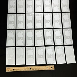 Lot of 56 White Authentic Apple Stickers/Decals (2 per sheet) OEM - Picture 1 of 3