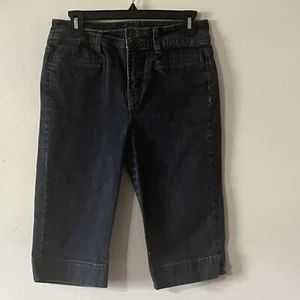 BANDOLINO BLU Women Jean Shorts Stretch Blue Denim Dark Wash Mid Rise Size 8 - Picture 1 of 8