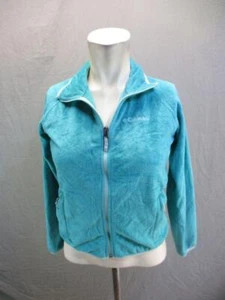 Columbia Size M 10-12 Girls Blue Full Zip Plush Windproof Fleece Jacket 7W080 - Picture 1 of 9