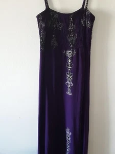CROSSROADS Dress Womens Size Small Long Smocked Bodice Very Long Maxi Purple - Bild 1 von 10