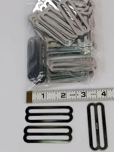 New Hardware 3-Bar Tri-Glide Webbing Slide Adjuster 2 Inch Chrome Metal (QTY 10) - Picture 1 of 5