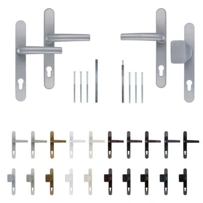 KJ-VERTRIEB Premium Drückergarnitur DHS 92mm 32mm Alu Paar Montagezubehör Türgriff