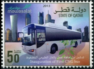 165.QATAR 2013 STAMP INAUGURATION OF FIRST CNG BUS, TRANSPORT. MNH - Picture 1 of 1