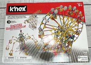 K'Nex 3-In-1 Classic Amusement Park Set Ages 9+ 744 Pieces Building Toys New - Picture 1 of 8