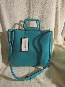 Bolso de Hombro Melie Bianco Turquesa "Iman" Cuero Vegano Borla RARO - Imagen 1 de 6