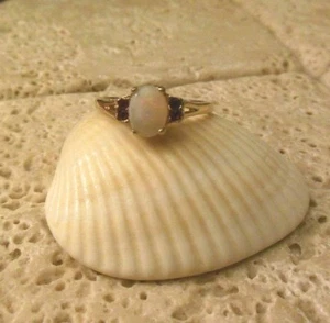 Anillo de piedras preciosas granate ópalo natural 18k GE ¡Una gran idea de regalo! - Imagen 1 de 3