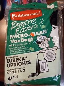 Rubbermaid Breathe Easier Micro Clean Vac Bags Eureka Upright Style F & G - Picture 1 of 6