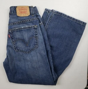 Levis 565 Jeans Loose Straight Cut Dark Wash Boys Size 14 Slim  - Foto 1 di 11