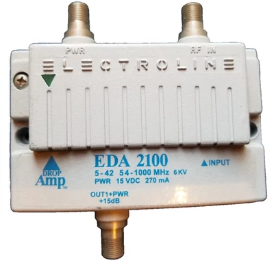 Electroline EDA 2100 Drop Amplifier 5–42 / 54–1000 MHz 6kV +15dB - Image 1 of 2