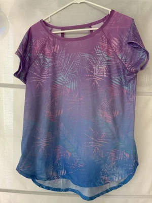 Guy Harvey Shirt Womens Large Pink Blue Polyester Allover Fish Print Tee Top - Image 1 of 4