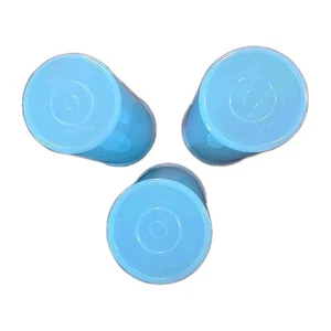 Vtg 3 Set Tupperware Tumbler Cups 16 oz Light Blue Stackable 6.5" Nice Condition - Picture 1 of 4