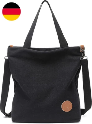 JANSBEN Damen Canvas Handtasche Schultertasche Strandtasche Casual Multifunktion - Bild 1 von 4