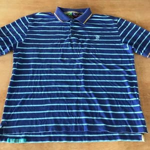 Robert Graham Performance Polo Shirt Men 3XL Purple Striped Short Sleeve Golf - Picture 1 of 11