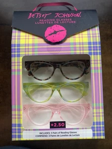 Betsey Johnson Lesebrille +2,50 Lesebrille 3er Pack Catseye - Bild 1 von 3