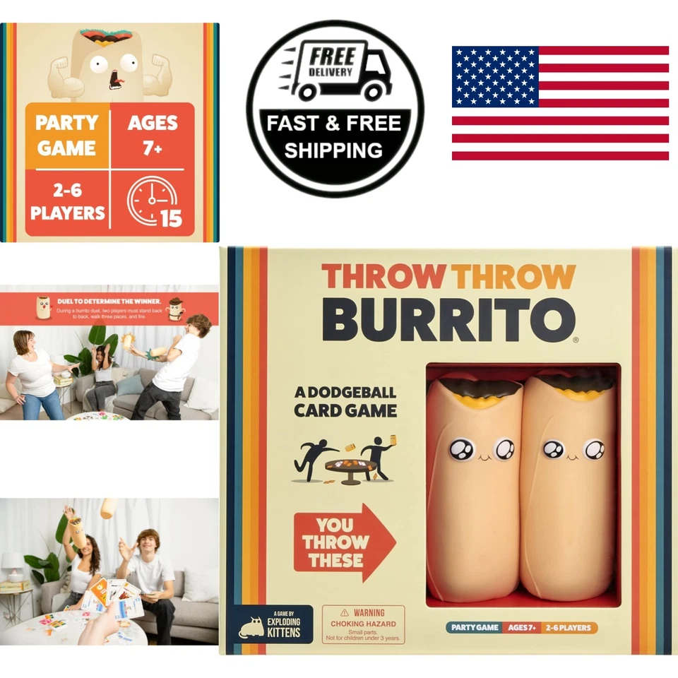 Juego de Cartas con Burritos de Espuma Perfecto para Fiestas y Diversión Familiar para Edades 7 Más Foto 1 de 4