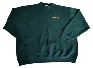 Felpa Wilson vintage anni 90 grande uomo 2XL verde girocollo made in USA Activewear - Foto 1 di 12