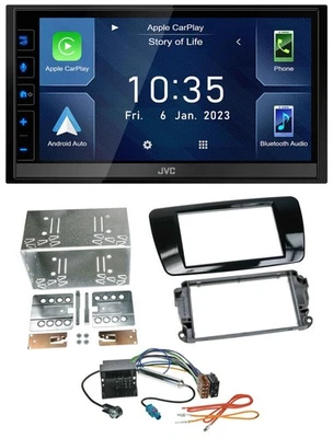 JVC DAB Bluetooth MP3 USB 2DIN Autoradio für Seat Ibiza ab 08 Klavierlack-schwar - Bild 1 von 4