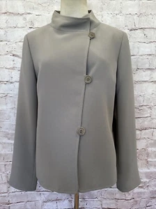 Blazer Traje Chaqueta Talbots Petites 12P Asimétrico Botón Frontal Marrón Taupe - Imagen 1 de 10