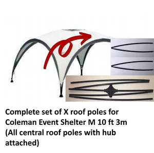 Genuine Coleman Event Shelter M Spare New Poles Replacement Roof Parts 3m 10ft - Picture 1 of 7
